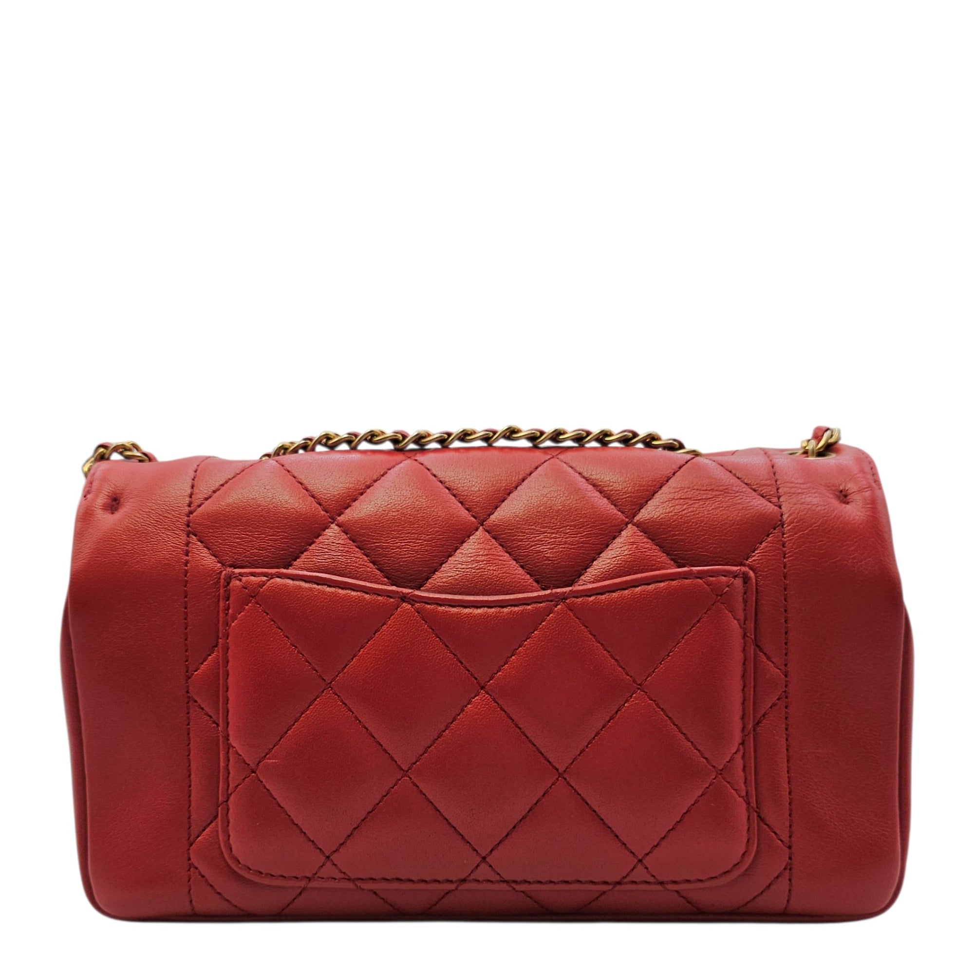 Diana Reissue Flap Red Shoulder Bag in Calfskin Gold hardware CL2606-21798 2