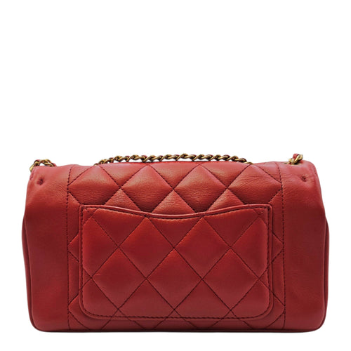 Diana Reissue Flap Red Shoulder Bag in Calfskin Gold hardware CL2606-21798 2