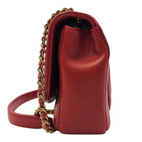 Diana Reissue Flap Red Shoulder Bag in Calfskin Gold hardware CL2606-21798 4