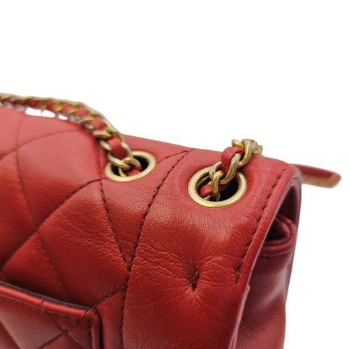 Diana Reissue Flap Red Shoulder Bag in Calfskin Gold hardware CL2606-21798 6