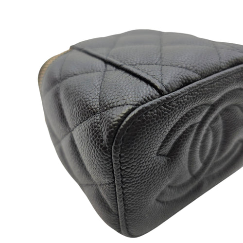 Heart Crush Vanity Case Mini Black Crossbody Bag in Caviar Leather Gold hardware CL2606-21800 14