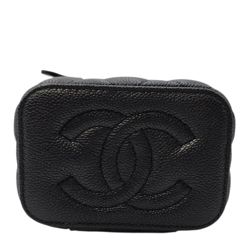 Heart Crush Vanity Case Mini Black Crossbody Bag in Caviar Leather Gold hardware CL2606-21800 4