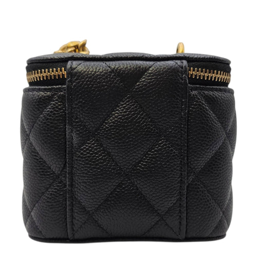 Heart Crush Vanity Case Mini Black Crossbody Bag in Caviar Leather Gold hardware CL2606-21800 6
