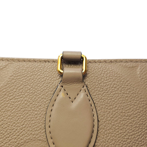 OnTheGo MM Beige Top Handle Bag in Empreinte Leather Gold hardware CL2606-21801 11