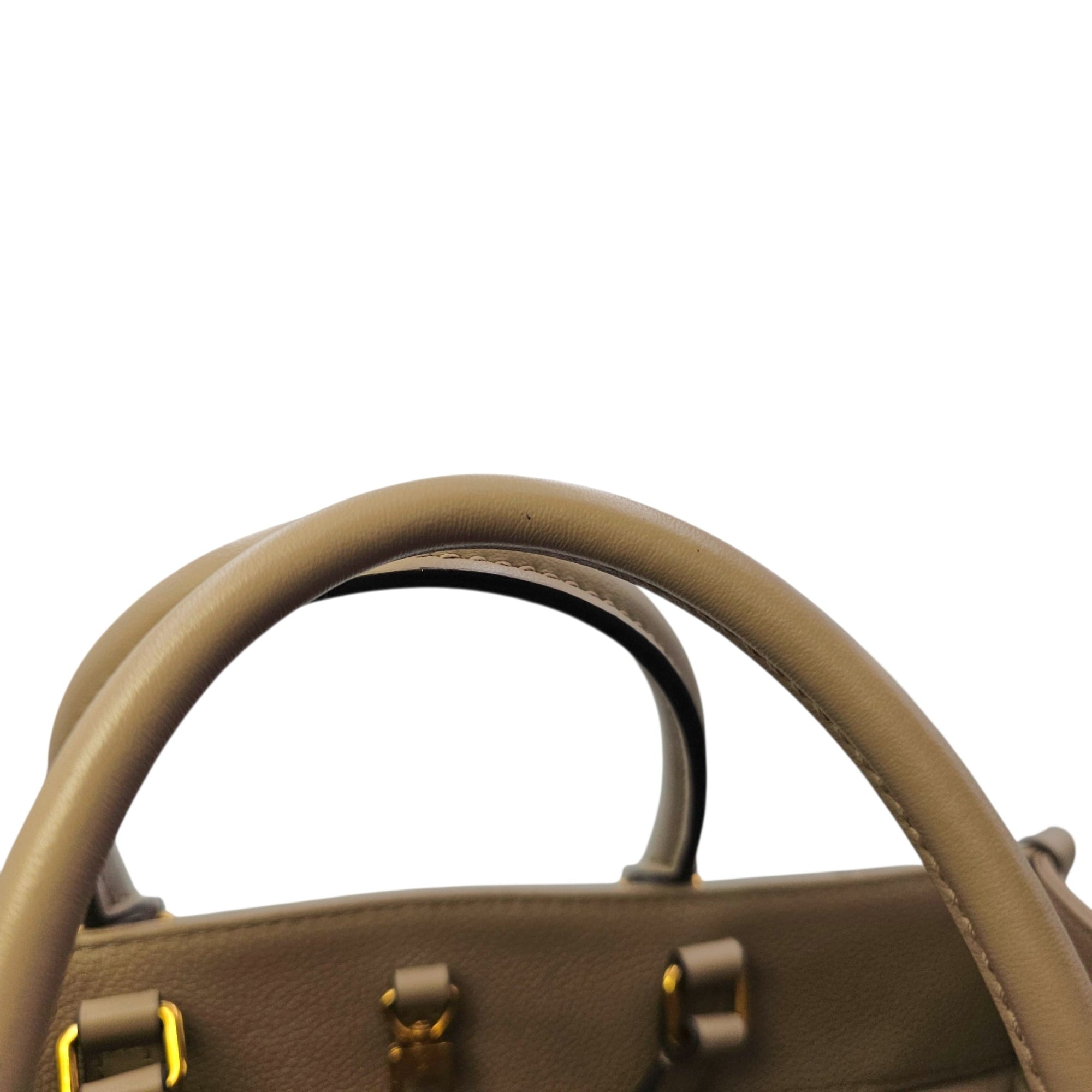 OnTheGo MM Beige Top Handle Bag in Empreinte Leather Gold hardware CL2606-21801 12