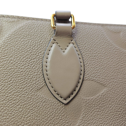 OnTheGo MM Beige Top Handle Bag in Empreinte Leather Gold hardware CL2606-21801 13