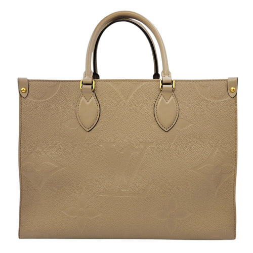 OnTheGo MM Beige Top Handle Bag in Empreinte Leather Gold hardware CL2606-21801 1