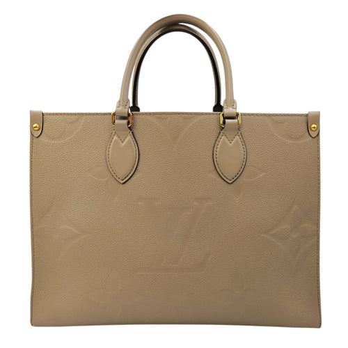 OnTheGo MM Beige Top Handle Bag in Empreinte Leather Gold hardware CL2606-21801 2