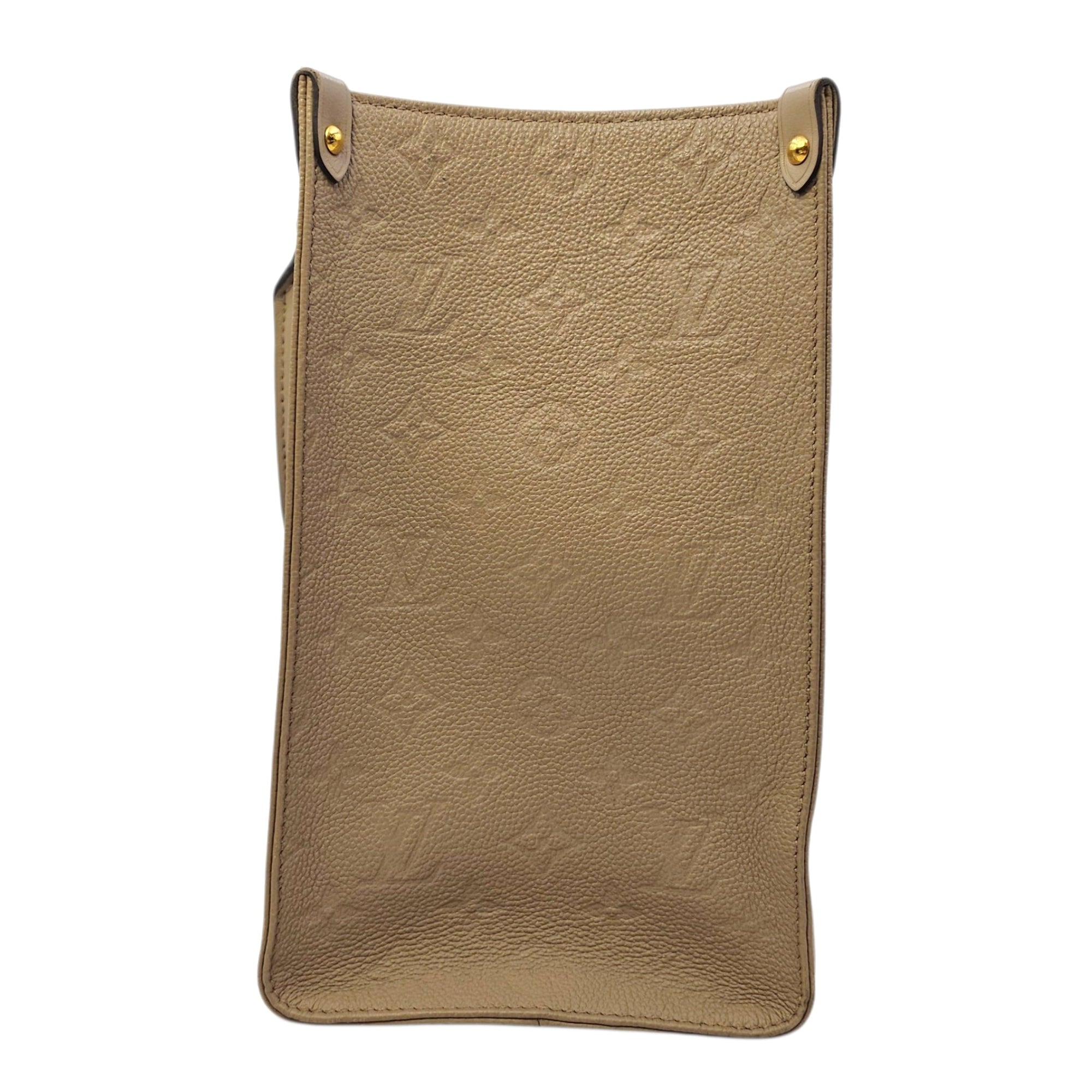 OnTheGo MM Beige Top Handle Bag in Empreinte Leather Gold hardware CL2606-21801 3