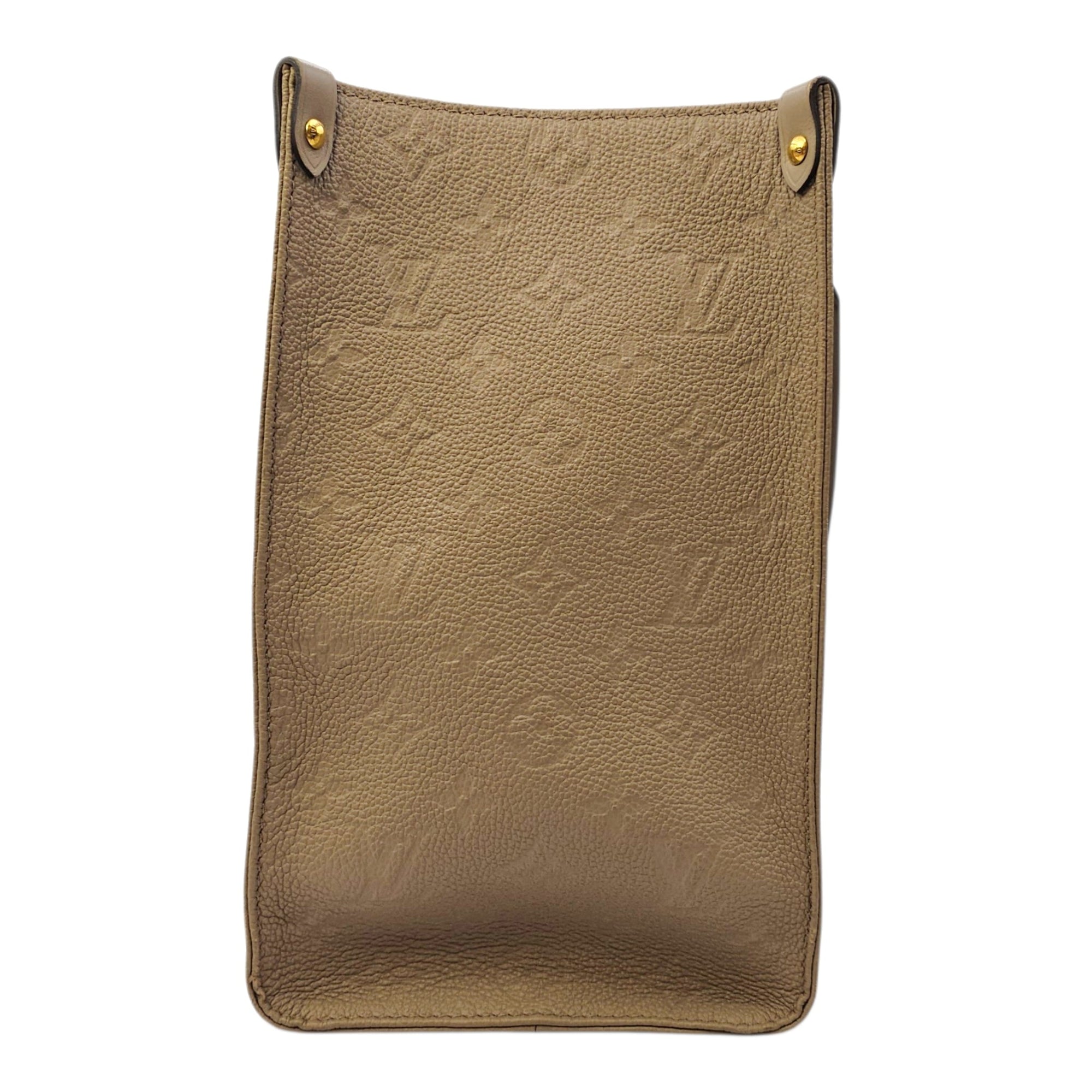OnTheGo MM Beige Top Handle Bag in Empreinte Leather Gold hardware CL2606-21801 4