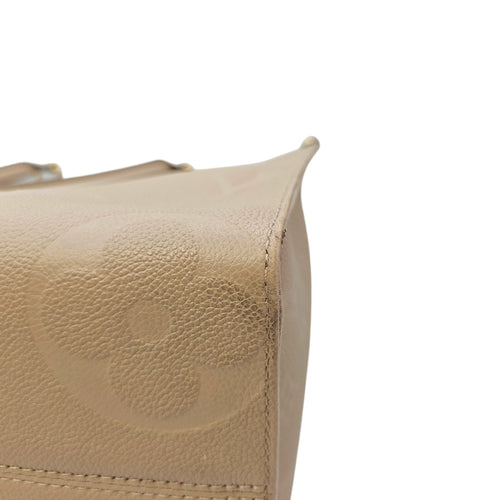 OnTheGo MM Beige Top Handle Bag in Empreinte Leather Gold hardware CL2606-21801 8