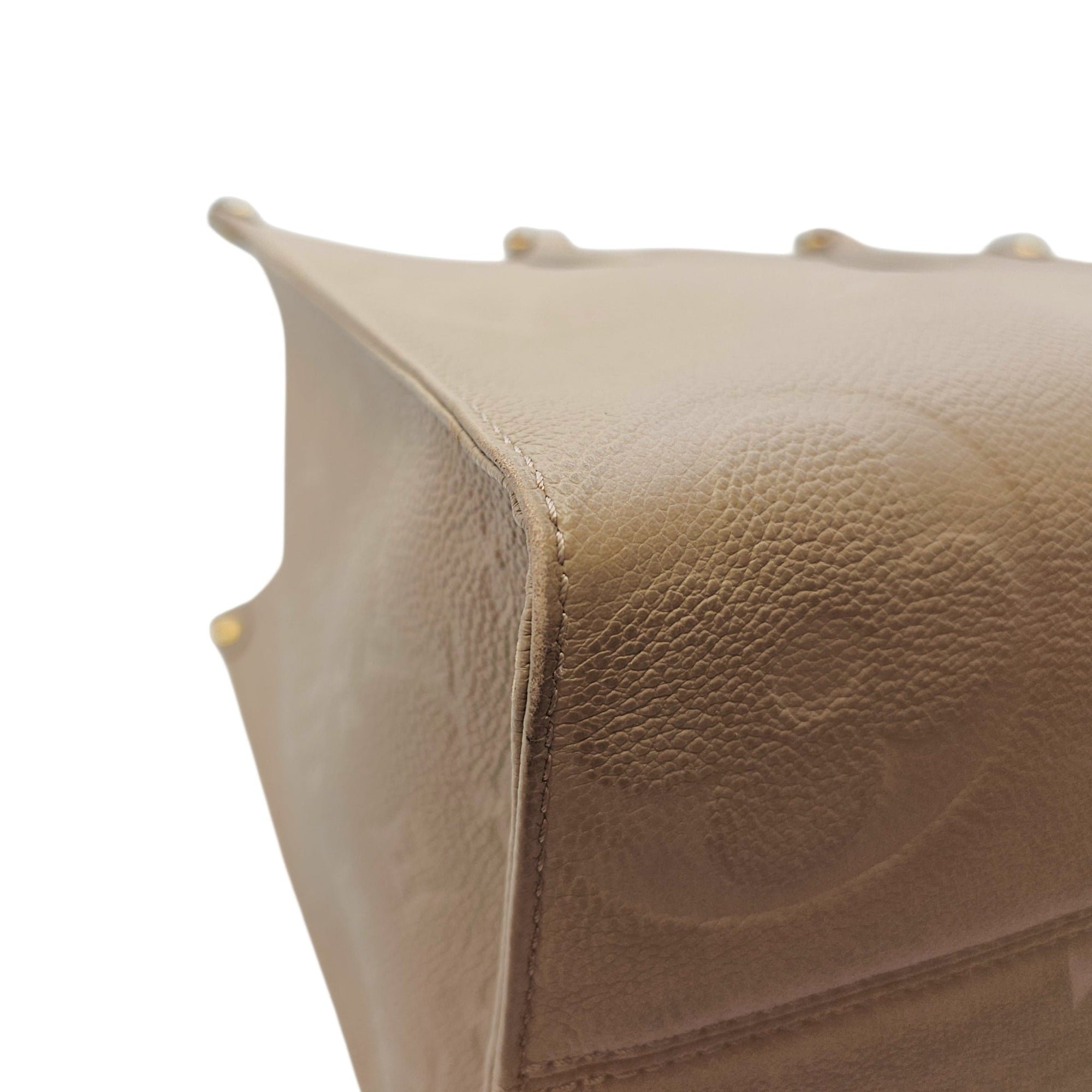 OnTheGo MM Beige Top Handle Bag in Empreinte Leather Gold hardware CL2606-21801 9