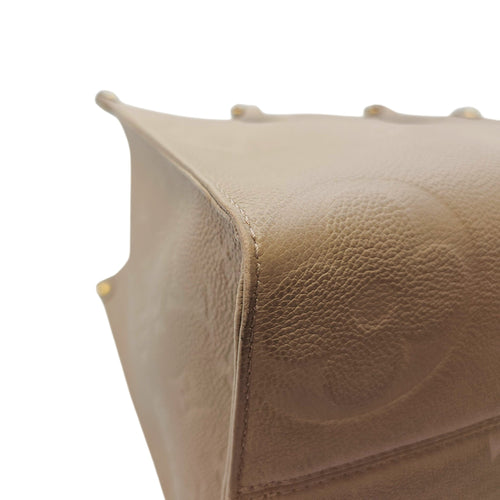 OnTheGo MM Beige Top Handle Bag in Empreinte Leather Gold hardware CL2606-21801 9