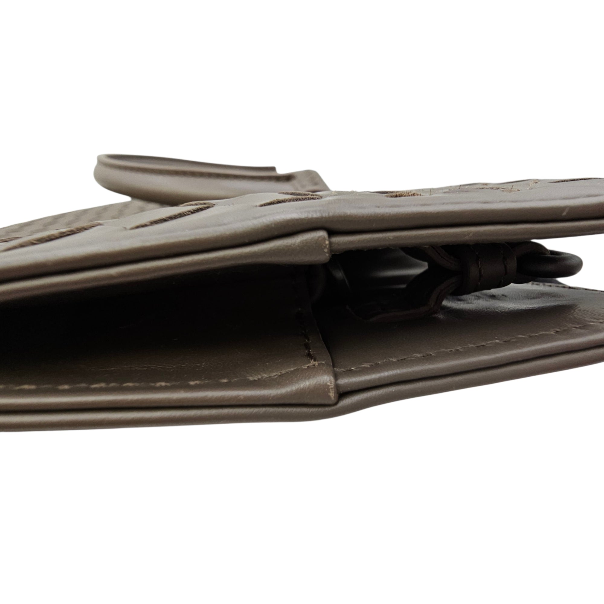 Briefcase Grey Top Handle Bag in Nappa Leather Ruthenium hardware