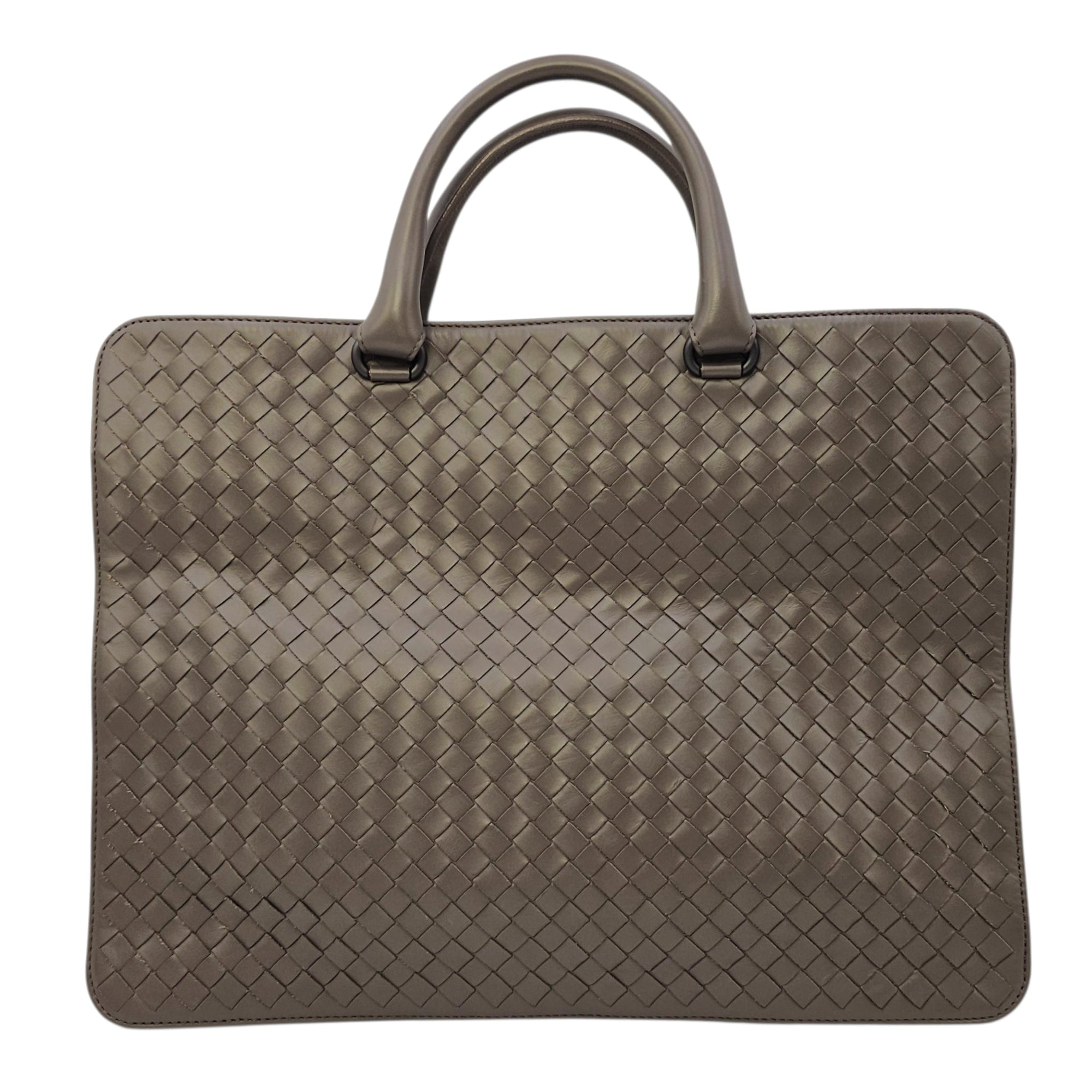 Briefcase Grey Top Handle Bag in Nappa Leather Ruthenium hardware CL2606-21807 2