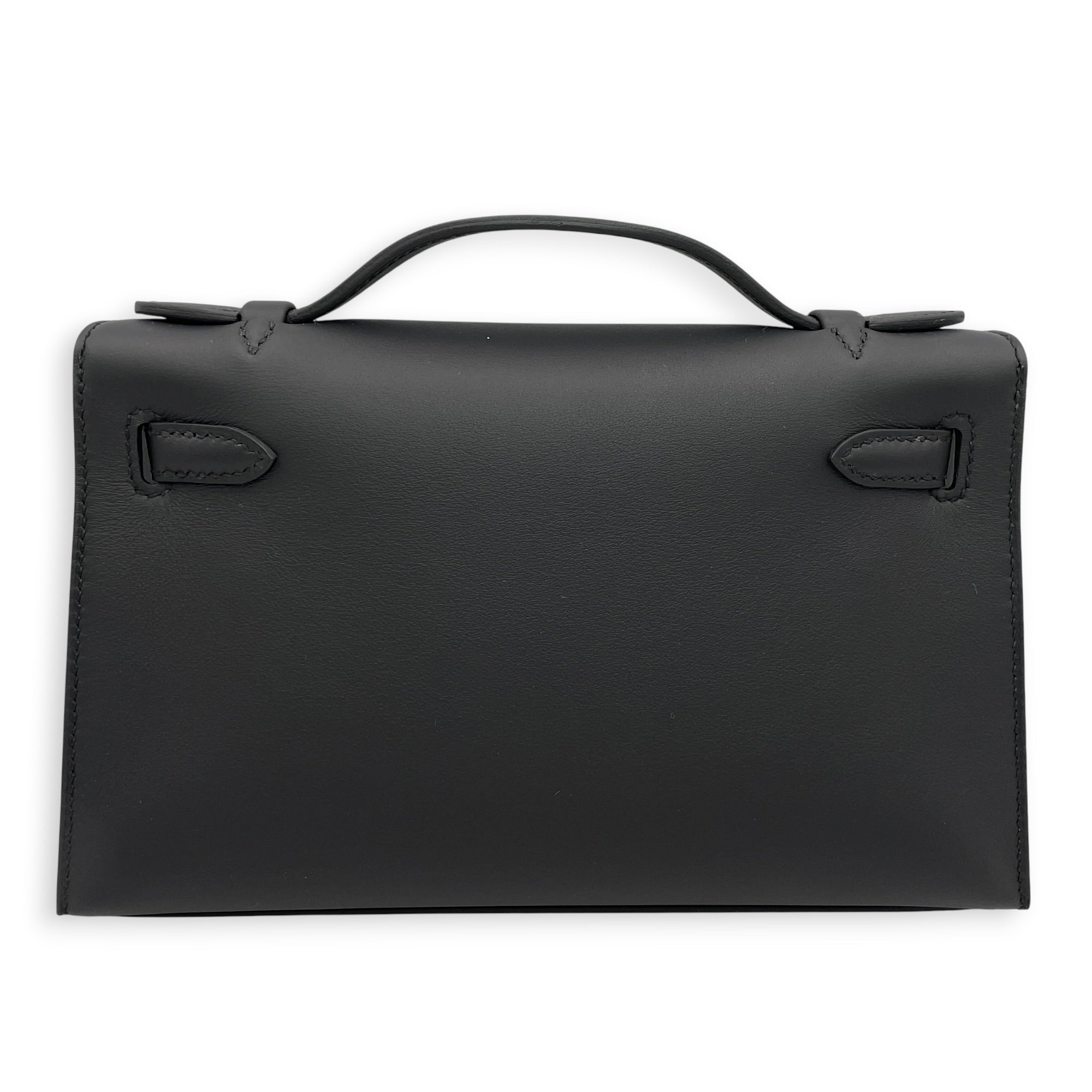 Kelly Pochette Black in Swift Palladium hardware CL2606-21809 2