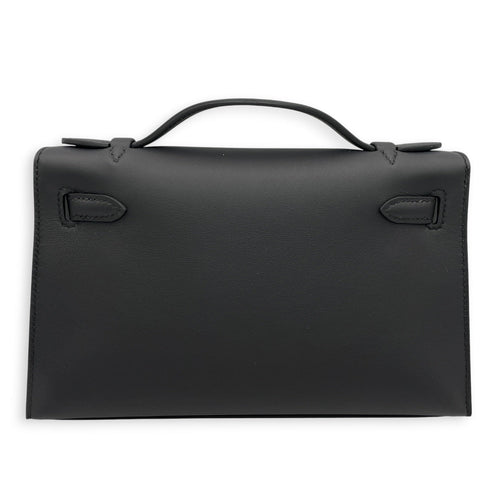 Kelly Pochette Black in Swift Palladium hardware CL2606-21809 2