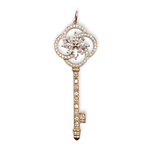 Victoria Cluster Diamond Key Large Pendant CL2606-21812 1