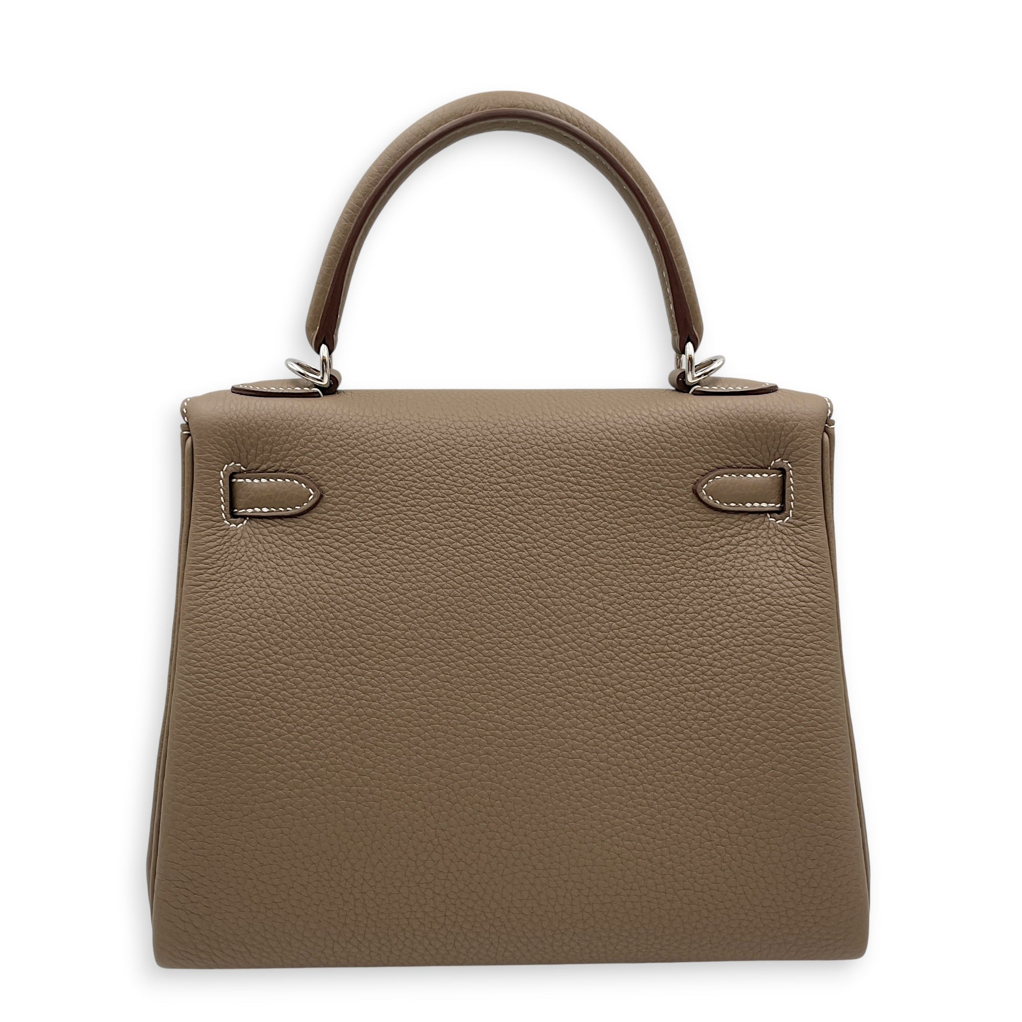 Kelly 25 Etoupe in Togo Palladium hardware CL2606-21814 2