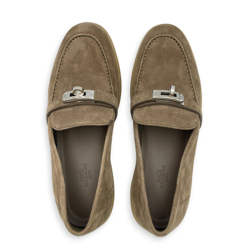 Mind 39 Etoupe Loafers in Suede Leather Palladium hardware CL2606-21815 1
