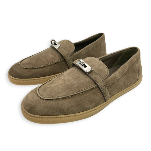 Mind 39 Etoupe Loafers in Suede Leather Palladium hardware CL2606-21815 3