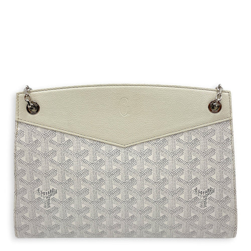 Rouette PM White Shoulder Bag in Canvas Silver hardware CL2606-21819 1