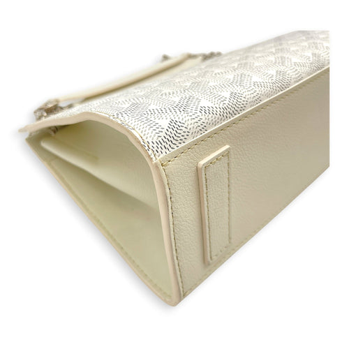 Rouette PM White Shoulder Bag in Canvas Silver hardware CL2606-21819 10