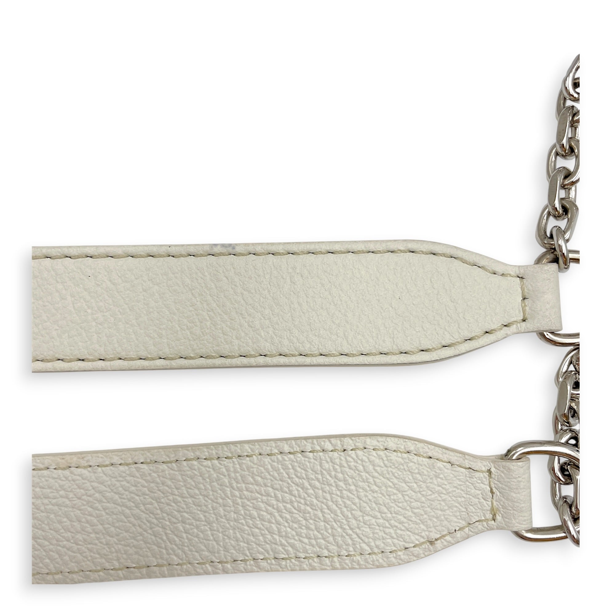 Rouette PM White Shoulder Bag in Canvas Silver hardware CL2606-21819 13