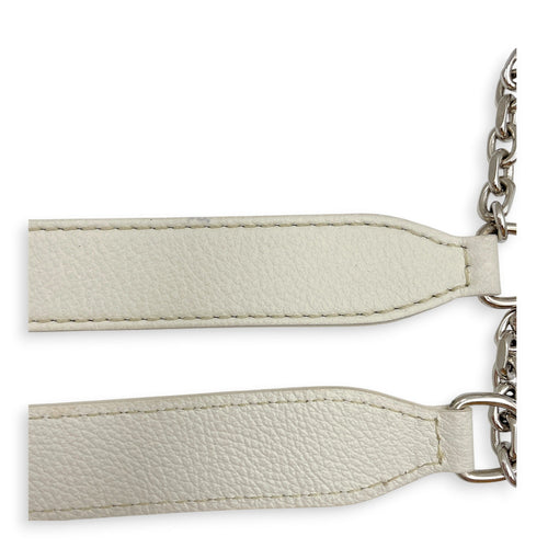 Rouette PM White Shoulder Bag in Canvas Silver hardware CL2606-21819 13