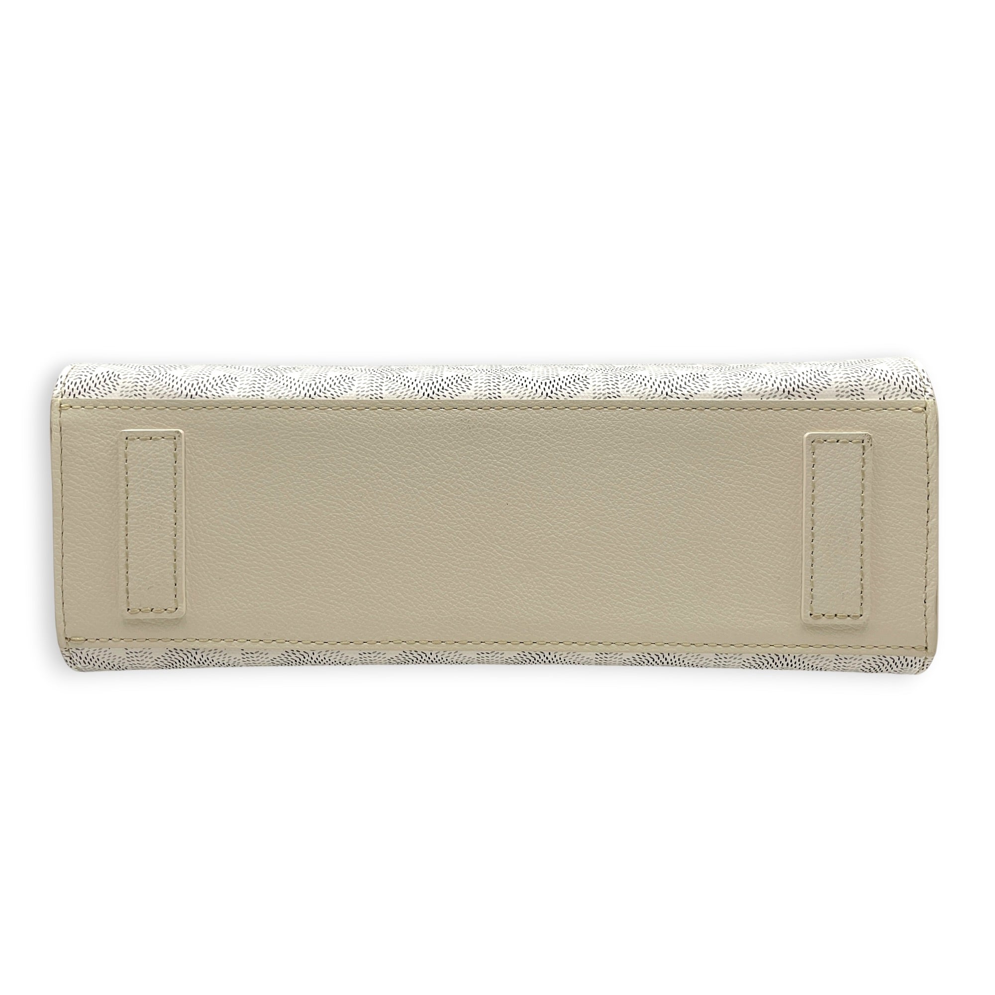 Rouette PM White Shoulder Bag in Canvas Silver hardware CL2606-21819 3