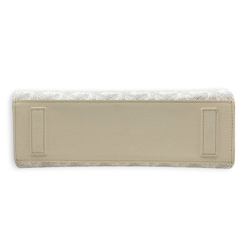 Rouette PM White Shoulder Bag in Canvas Silver hardware CL2606-21819 3
