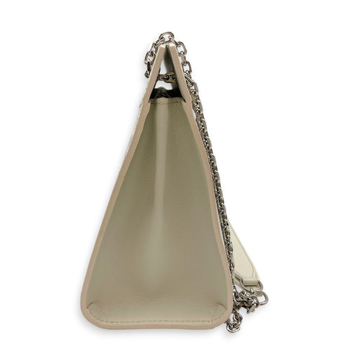 Rouette PM White Shoulder Bag in Canvas Silver hardware CL2606-21819 5