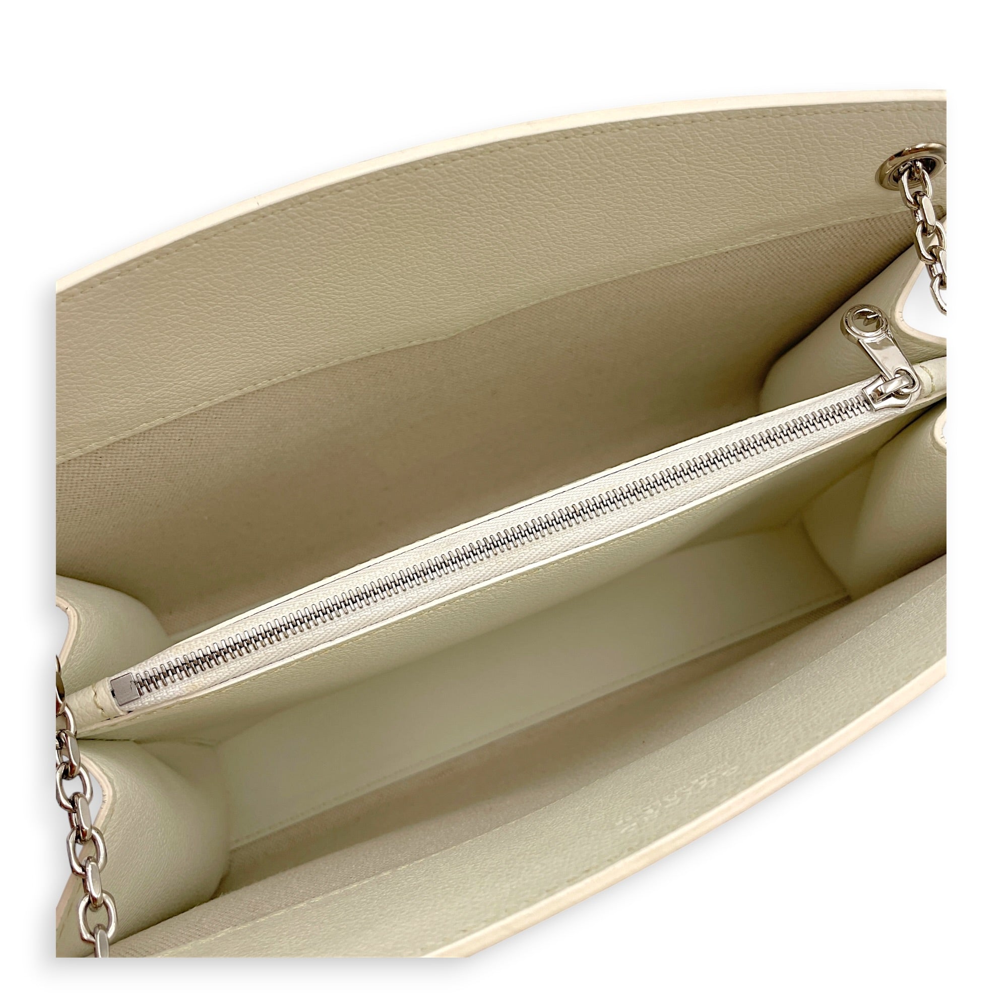 Rouette PM White Shoulder Bag in Canvas Silver hardware CL2606-21819 8