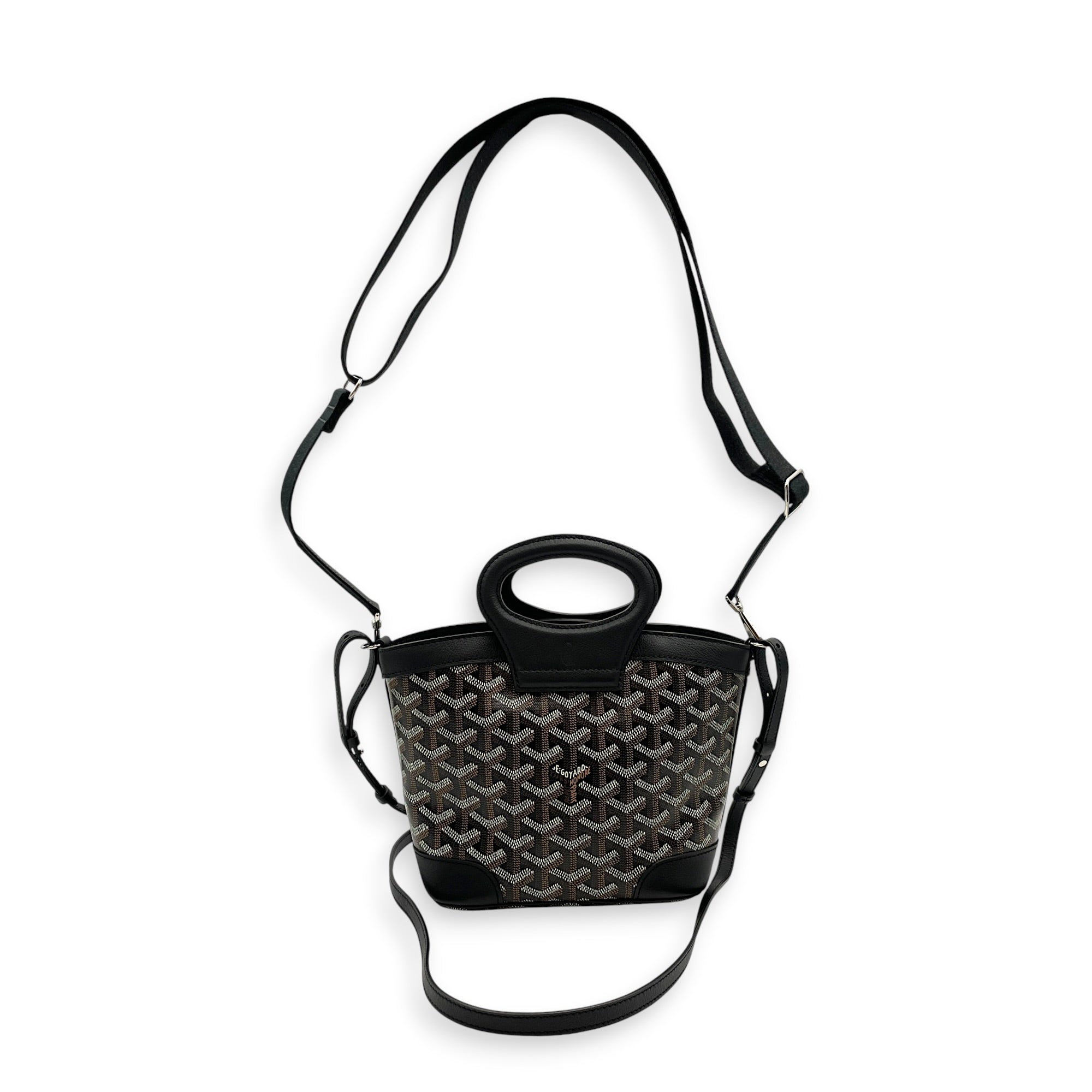 Mini Beluga Black Crossbody Bag in Canvas Silver hardware CL2606-21820 11