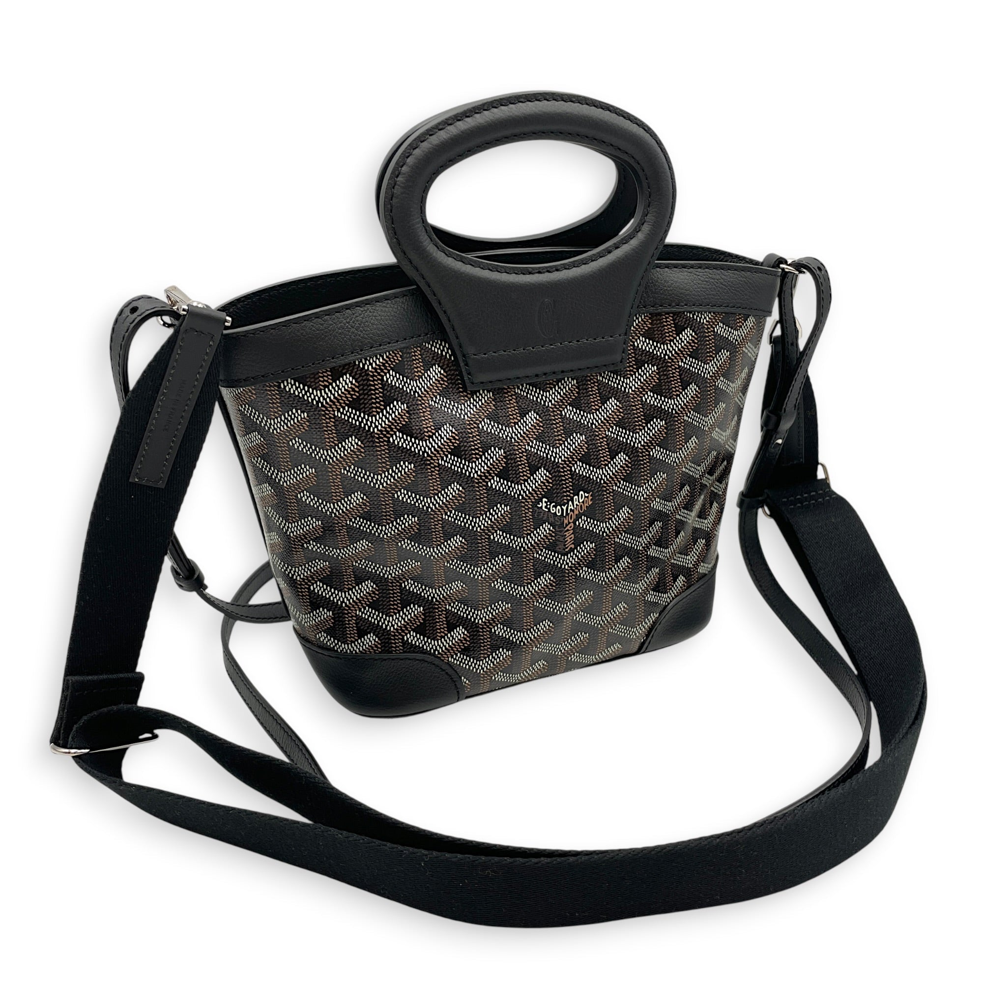Mini Beluga Black Crossbody Bag in Canvas Silver hardware CL2606-21820 12