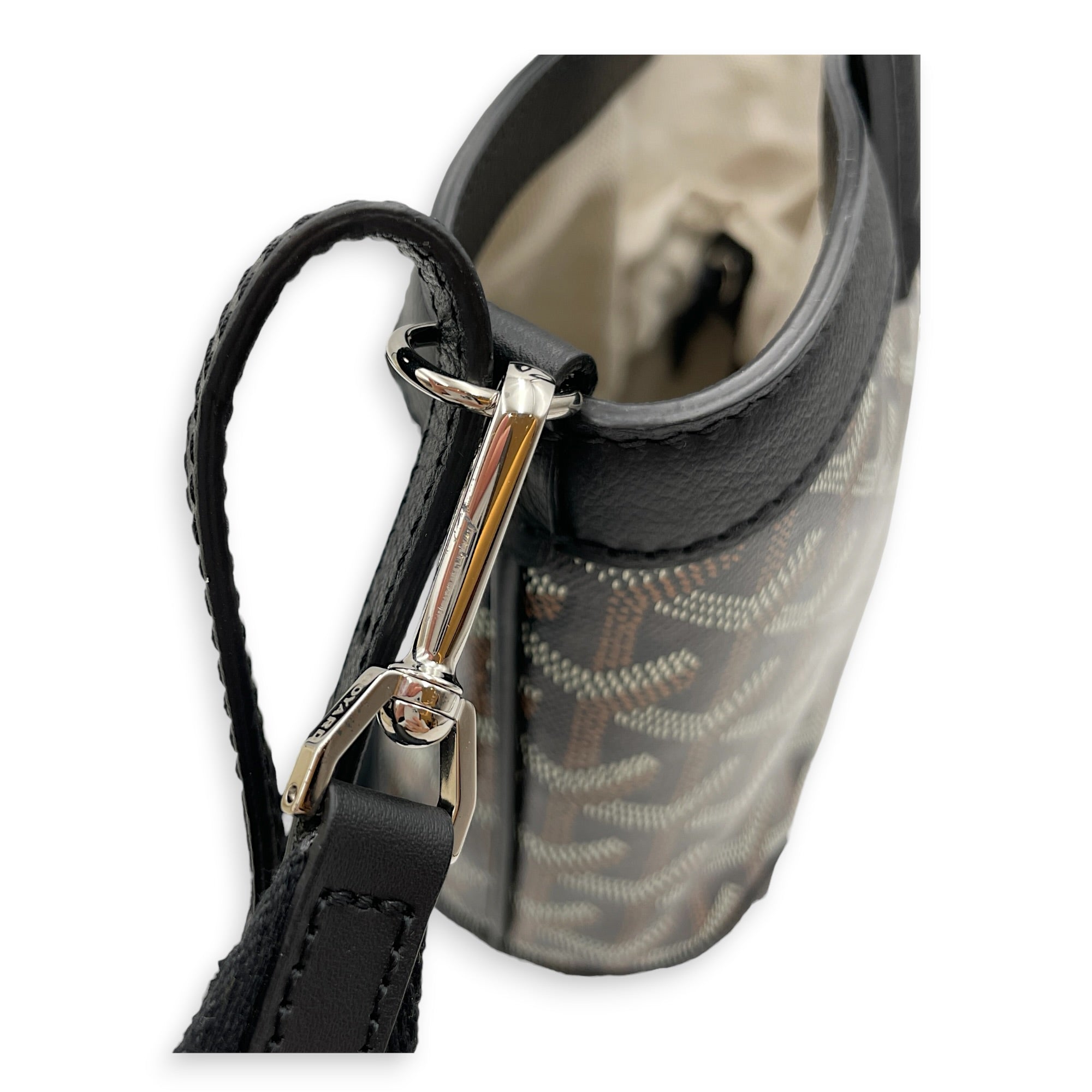 Mini Beluga Black Crossbody Bag in Canvas Silver hardware CL2606-21820 13