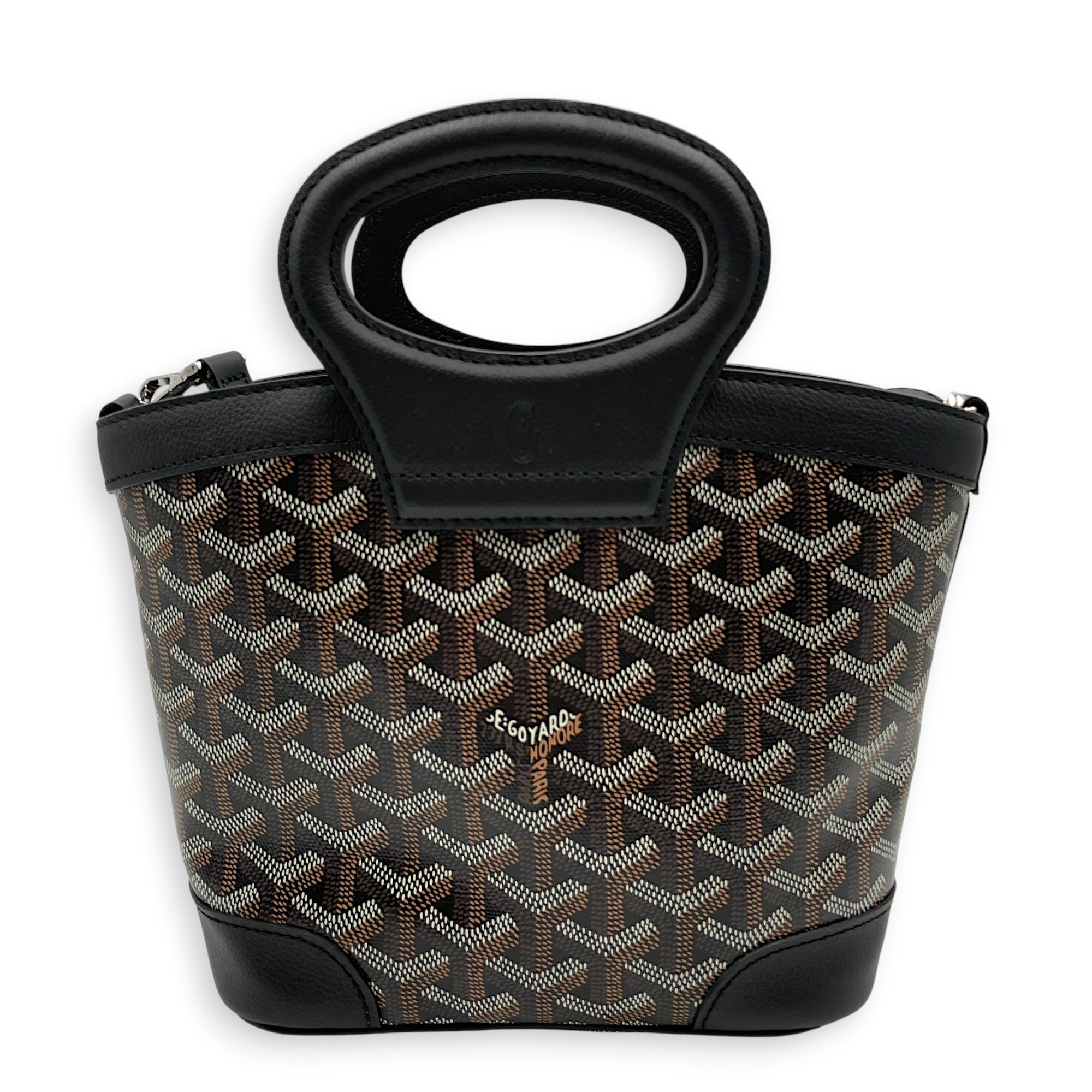 Mini Beluga Black Crossbody Bag in Canvas Silver hardware CL2606-21820 2