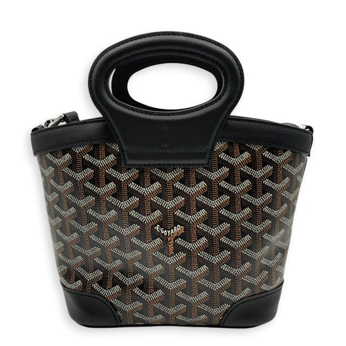 Mini Beluga Black Crossbody Bag in Canvas Silver hardware CL2606-21820 2