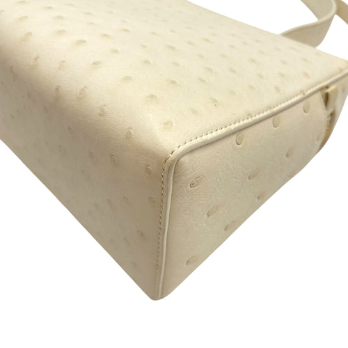 Extra Pocket 27 Cream  Crossbody Bag in Ostrich Gold hardware CL2606-21821 10