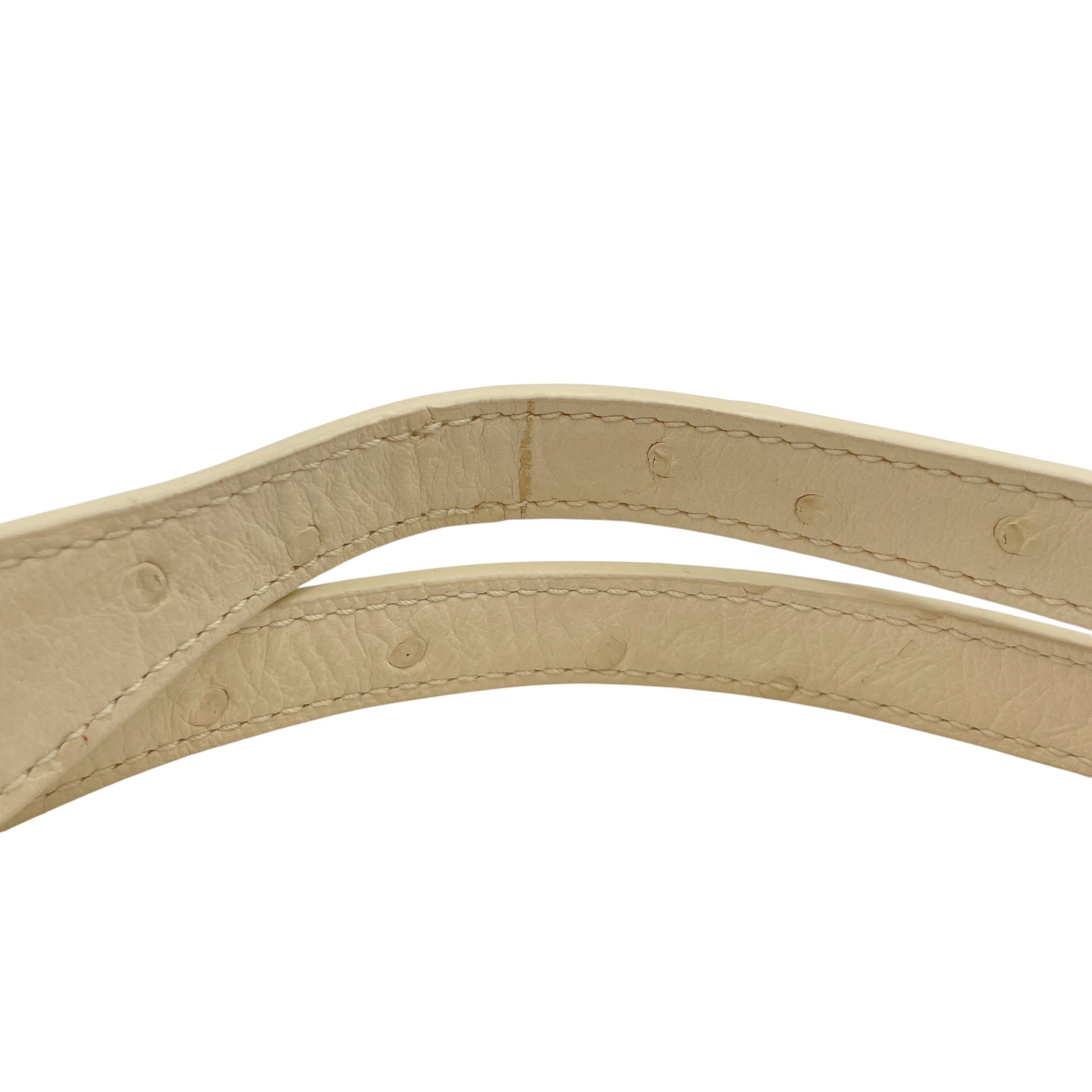 Extra Pocket 27 Cream  Crossbody Bag in Ostrich Gold hardware CL2606-21821 13