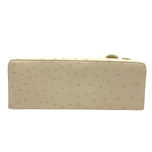 Extra Pocket 27 Cream  Crossbody Bag in Ostrich Gold hardware CL2606-21821 3