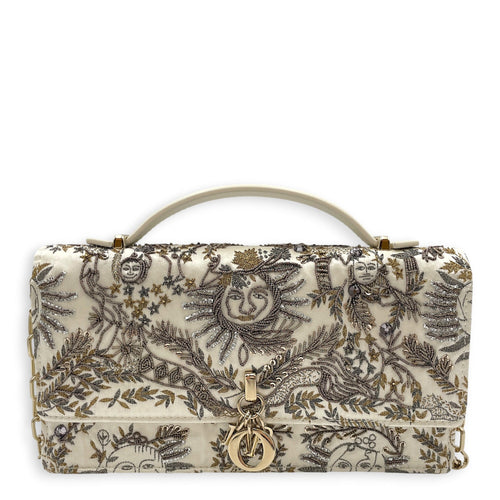 My Dior Mini White Crossbody Bag in Silk Gold hardware CL2606-21827 1