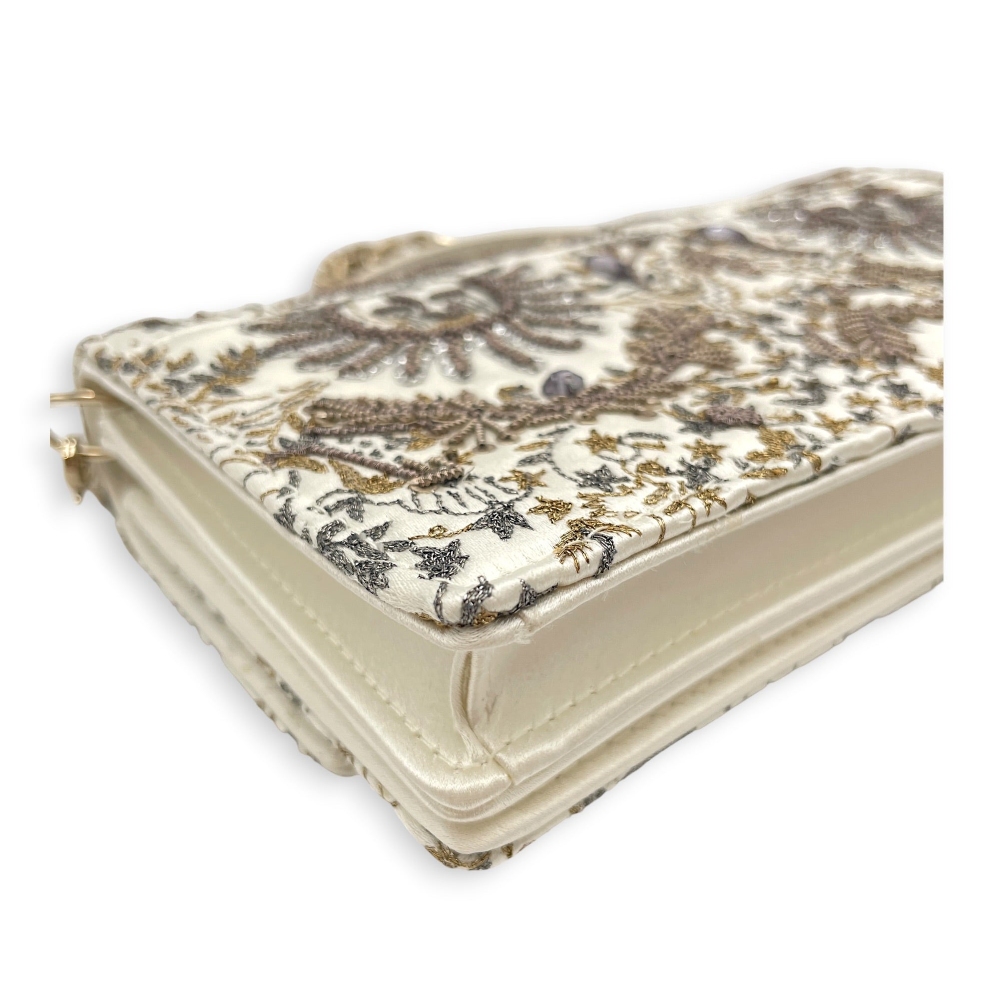 My Dior Mini White Crossbody Bag in Silk Gold hardware CL2606-21827 12