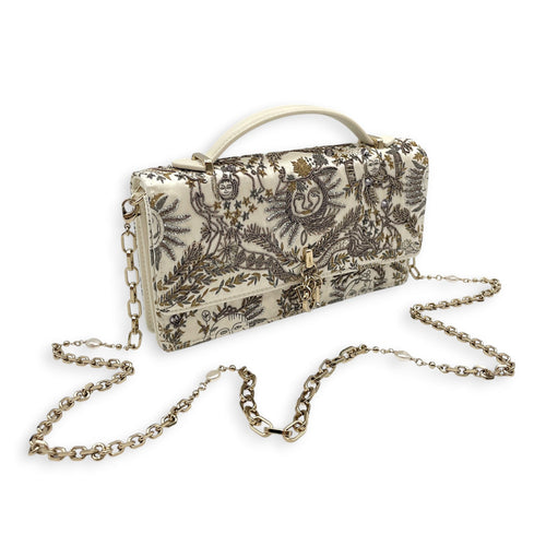 My Dior Mini White Crossbody Bag in Silk Gold hardware CL2606-21827 13