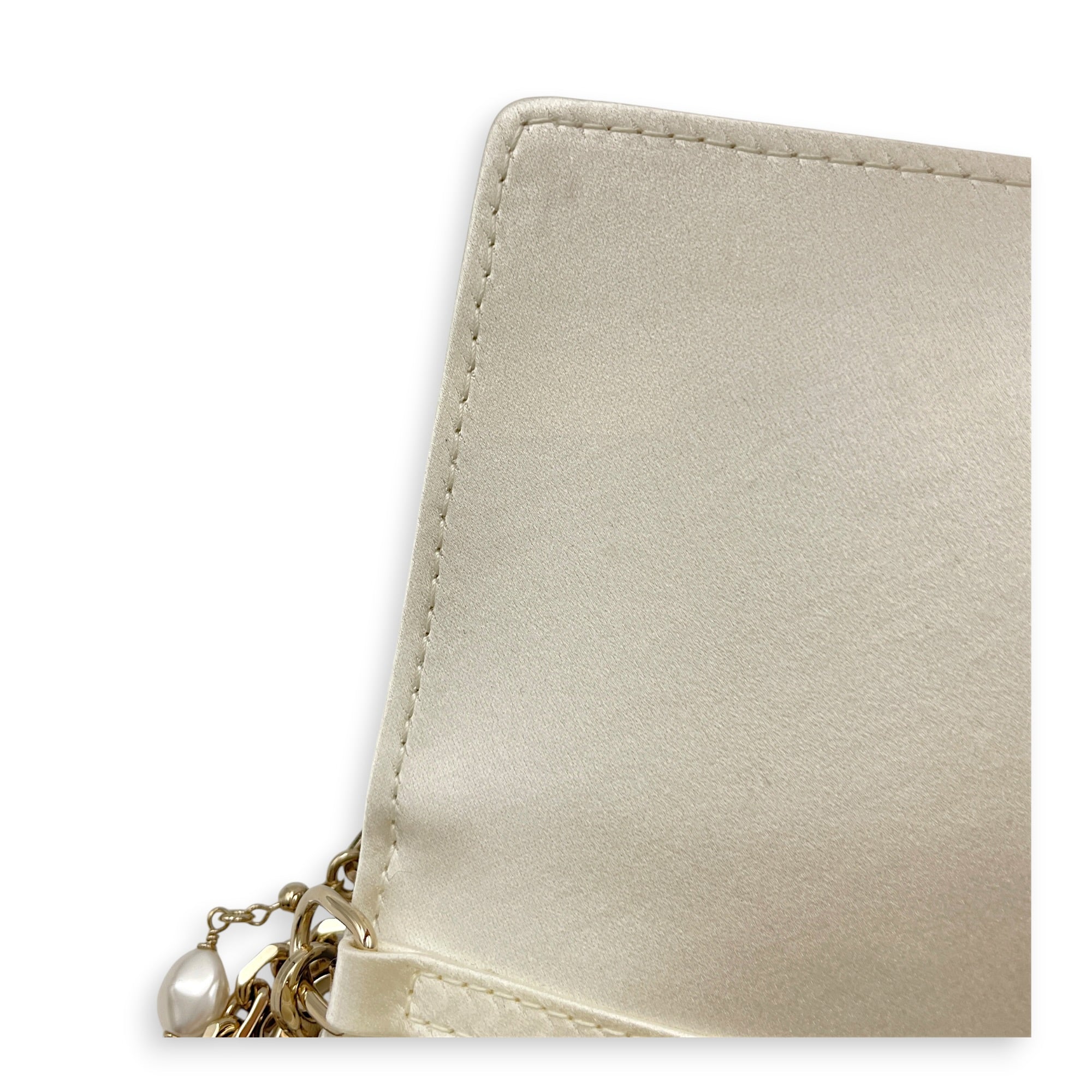 My Dior Mini White Crossbody Bag in Silk Gold hardware CL2606-21827 14