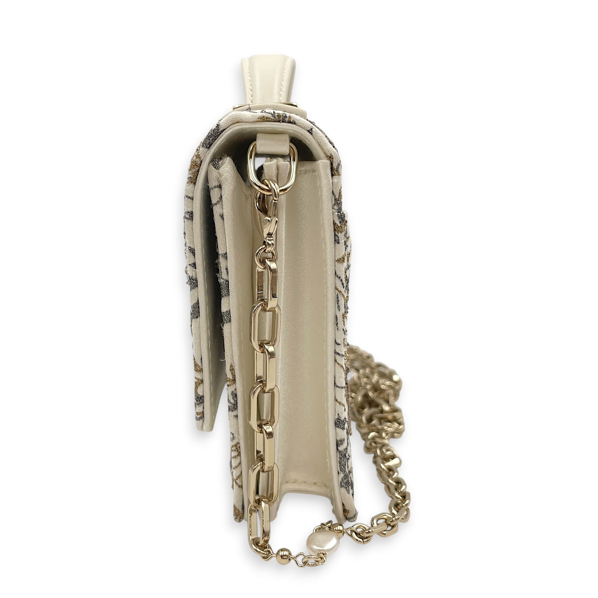 My Dior Mini White Crossbody Bag in Silk Gold hardware CL2606-21827 3