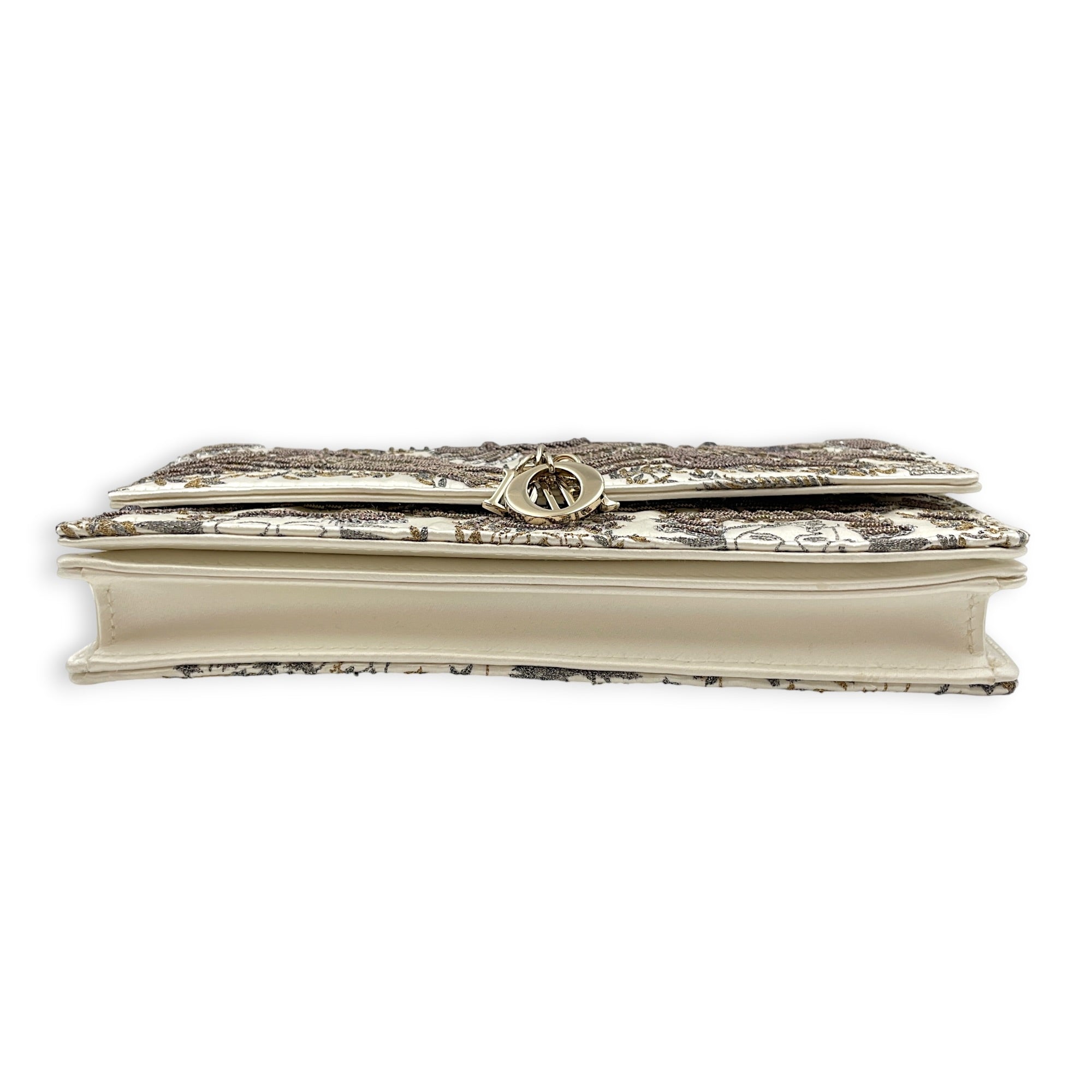 My Dior Mini White Crossbody Bag in Silk Gold hardware CL2606-21827 5