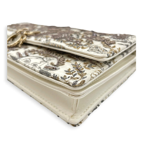 My Dior Mini White Crossbody Bag in Silk Gold hardware CL2606-21827 7