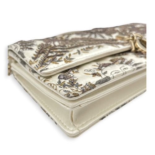 My Dior Mini White Crossbody Bag in Silk Gold hardware CL2606-21827 8