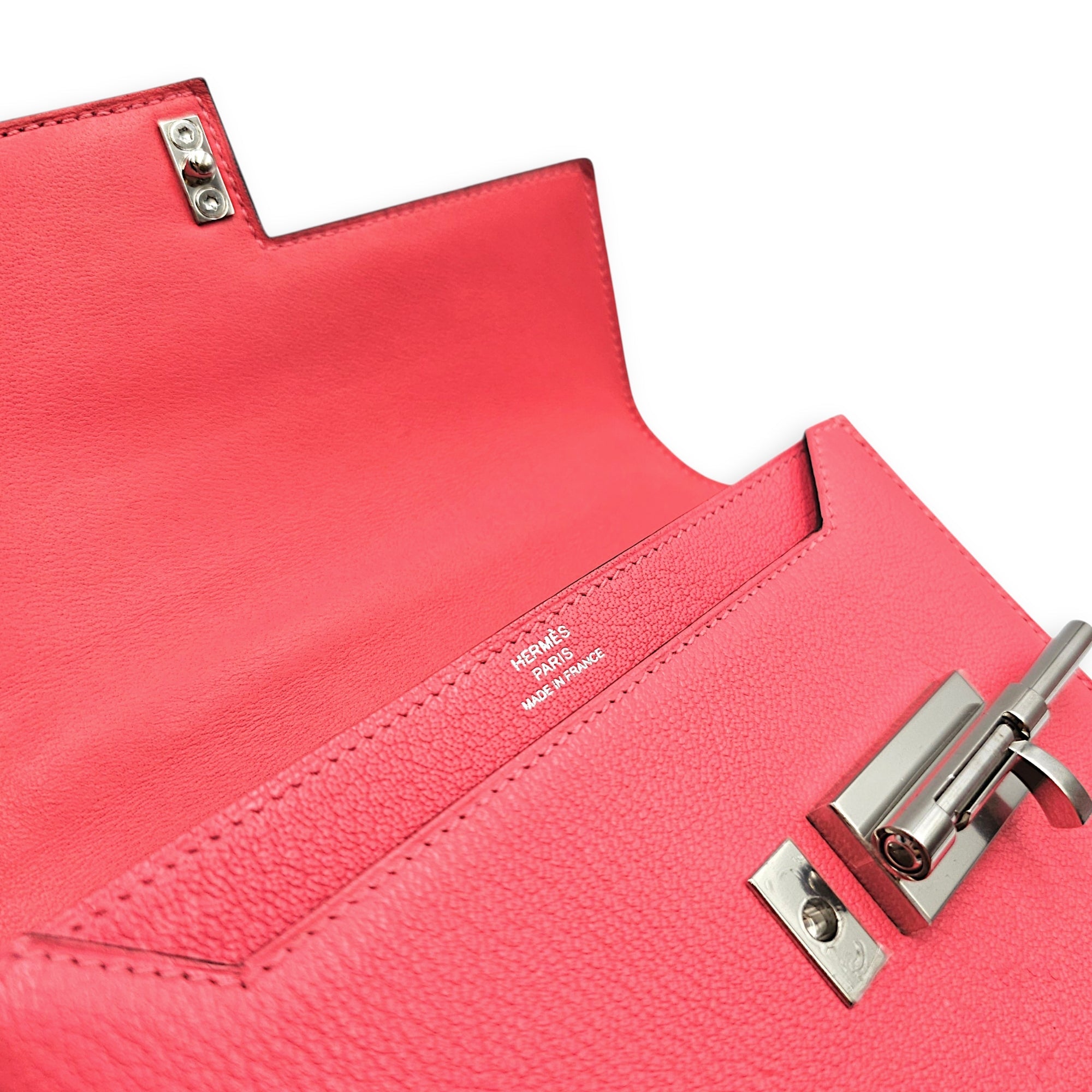 Verrou Chaine Mini Rose Azalee in Chevre Mysore Palladium hardware CL2606-21828 7